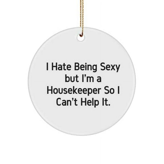 I Hate Being Sexy but I'm a Housekeeper So I Can't. Circle Ornament, Housekeeper Present from Team Leader, Inspirational for Colleagues