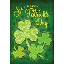 Lucky Shamrocks St. Patrick's Day House Flag Patterned Clovers 28" x 40"