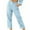 Sky Blue, variant on Buigttklop Pants for Women 2024 Casual Solid Color Pockets Buttons Elastic Waist Comfortable Straight Pants