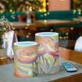 thumbnail image 3 of Yayeee Flameless Candles with Remote Flickering Battery Operated Multi Color Changing, Purple Abstract Floral, 3 of 7