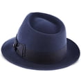 thumbnail image 4 of Walrus Hats Compass Navy Diamond Crown Fedora – 100% Australian Wool Felt Hat with Grosgrain Band & Walrus Logo Pin – Stylish Unisex Fedora, 4 of 8