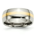 thumbnail image 1 of Bague de Mariage en Acier Inoxydable 14k avec Incrustation d'Or 8mm pour Papa Homme, 1 of 10
