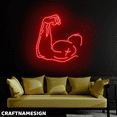 thumbnail image 3 of Craftnamesign Arm Strength Neon Sign, Gym Wall Art, Wall Decor For Fitness, 3 of 5