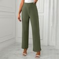 thumbnail image 7 of Tnhcen Women's High Waisted Wide Leg Casual Pants - Loose Fit Basic Straight Leg Trousers with Elastic Waist S-2XL Athleisure Activewear for Women, 7 of 7