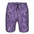 thumbnail image 4 of Yiaed Lavender Flowers Print Men's Swim Trunks with Lining Quick Dry Sports Shorts Beach Shorts Boardshorts-Large, 4 of 5