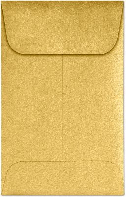 Gold LUXPaper #7 Coin Envelopes in 80 lb Gold Metallic for Coin Collections Seeds Small Inventory Items Envelope Size 3 1/2 x 6 1/2 and Stamps 250 Pack