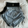 thumbnail image 4 of Ropa de calle Retro, pantalones cortos de verano, disfraz de niña, pantalones de ocio de cintura alta, atuendo de mujer, Vintage, resistente al Prendas para la parte inferior del cuerpo Azul METRO Sonducket AP019256-07, 4 of 6