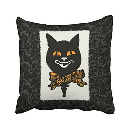 Winhome Vintage Halloween Cat Decoration Throw Pillow Covers
