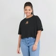 thumbnail image 6 of Women's Fanatics Black Los Angeles Lakers Elements Super Soft Boxy Cropped T-Shirt, 6 of 7