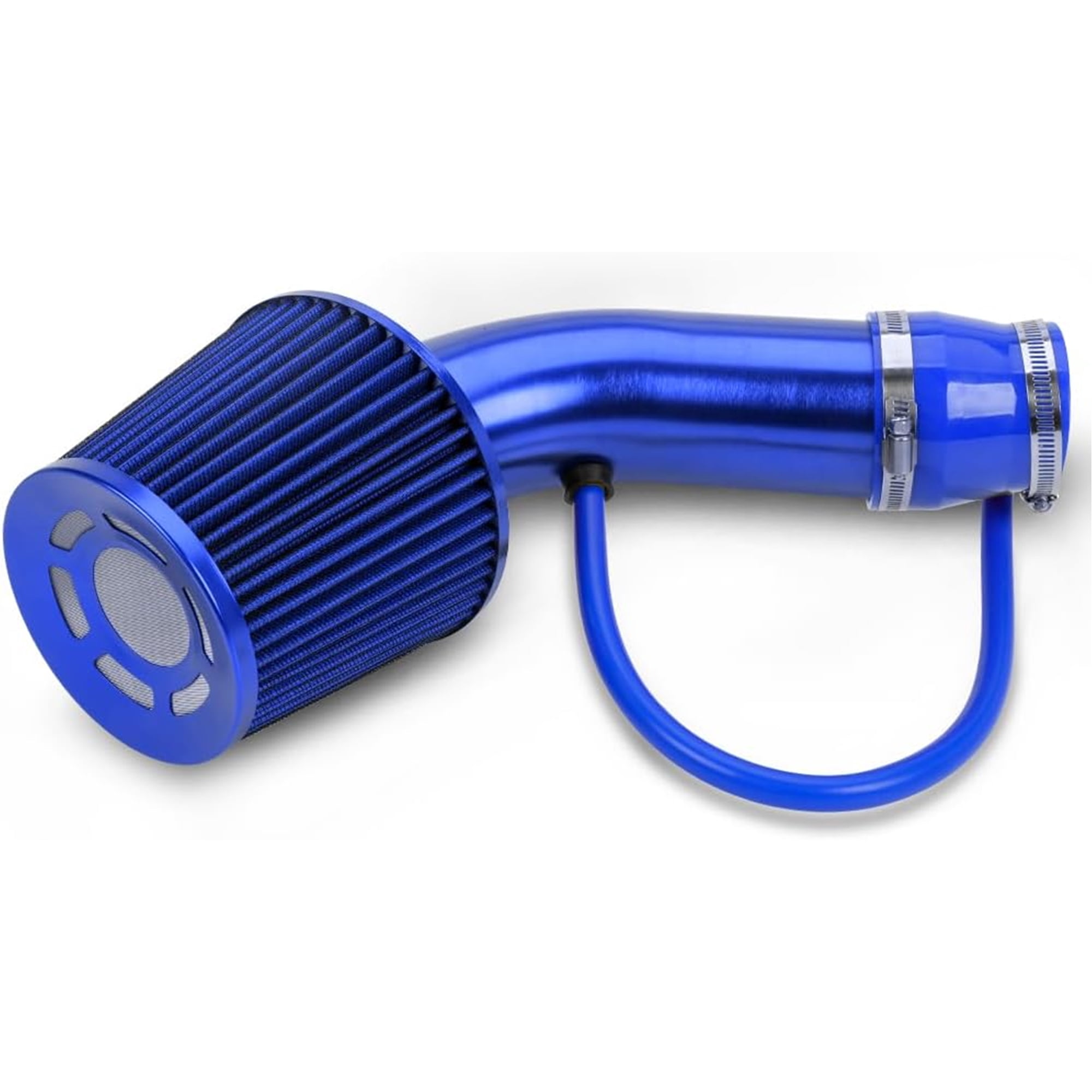 3'' Cold Air Intake Kit Aluminum Automotive Cold Air Intake Pipe Filter Induction Flow Hose Pipe Kit, Blue