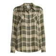 thumbnail image 5 of No Boundaries Juniors' Button-Front Plaid Shirt, 5 of 5