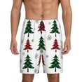 thumbnail image 2 of Picia Buffalo Plaid Christmas Trees Pajama Shorts for Men, Men's Pajama Bottoms, Sleepwear,Short Pajama Pants-, 2 of 9