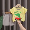 thumbnail image 2 of Sgkm Toddler Baby Girls Trendy Clothes for 2t 3t Girls Cute Summer Short Sleeve T-Shirt Tops Shorts Clothes Sets Baby Outfits Green 6-12 Months, 2 of 4