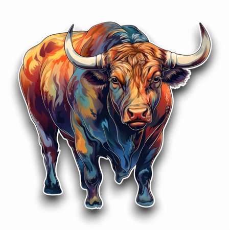DOPASTICKER Bull Cow Watercolour Animal Sticker Decal Car Laptop Scrapbook Phone Decal Water Bottle Stickers Cars Stickers Water Bottle Stickers For Kids
