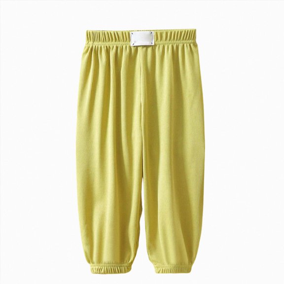 Splozh Girl School Pants Girls Summer Comfortable and Breathable Pants Casual and Versatile Pants Casual Trousers Outdoor Trousers,Yellow,7-8 Years