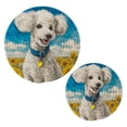 thumbnail image 7 of Wobogo White Poodle Trivets Potholders Set of 2 Cotton Woven Round Hot Plate Mats for Hot Dishes Bowls Teapots, 7 of 7