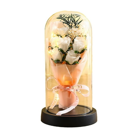 Gifts for Women,Valentines Rose Gifts for Her Flower Gifts for Women Rose in Glass Dome Light Up Eternal Roses Birthday Gifts for Mom Anniversary Eternal Rose Gift