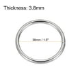 thumbnail image 2 of Uxcell 1.5" ID 0.15" Thickness Metal O Ring Iron Silver Tone 15 Pack, 2 of 4