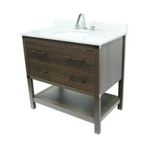 Bellaterra Home 808130-31-CO 31" Vanity In Gray Pine Top w/ Quartz & Oval Sink