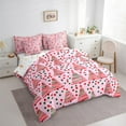 thumbnail image 3 of Manfei Pink Xmas Tree Twin Bedding Sets 7-Piece for Teen, Cartoon Dots Stripes Bedding Comforter Set, Merry Christmas Reversible Sheet Sets, Breathable Home Decor, 3 of 7