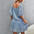 thumbnail image 7 of Womens Summer Lantern Short Sleeve Square Neck Mini Dress Swiss Dot Flowy Short Dress Solid Casual Loose Beach Dress, 7 of 7