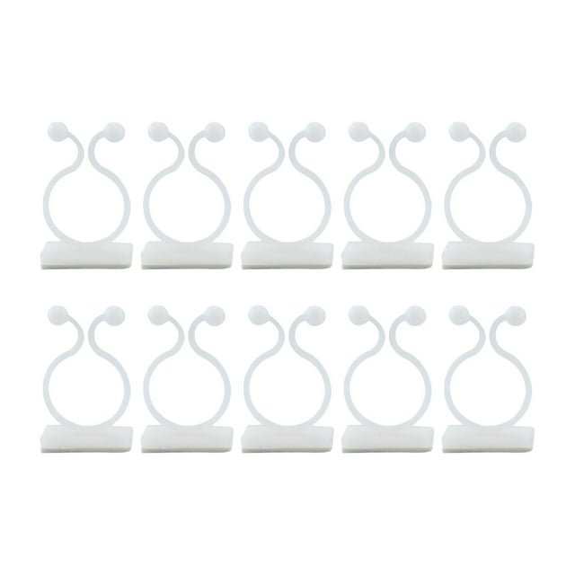 10 piezas de soporte para plantas trepadoras, alambre de fijación, ganchos de ratán Blanco L