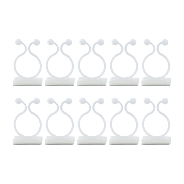 10 piezas de clips para fijación de pared de plantas trepadoras, estante invisible de tracción de enredaderas, S blanco