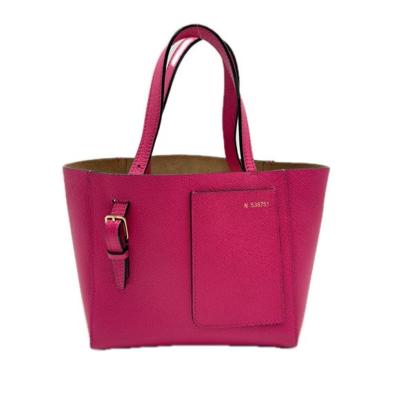 Pre-Owned Valextra Soft Calfskin Mini Bucket Bag WBSF0090028 Handbag Pink Calf Leather Women's
