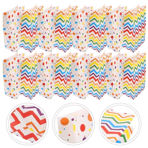PAMINGONO Assorted Color Kraft Paper Candy Bags for Baking, Party Favors, Wrapping, and Decorative Uses