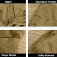 thumbnail image 6 of Kids Boys Solid Color Cargo Shorts Knee Length Multiple Pockets Casual Style Stylish Bottoms for Summer Outdoor Activities Yellow 5 Years-6 Years, 6 of 6