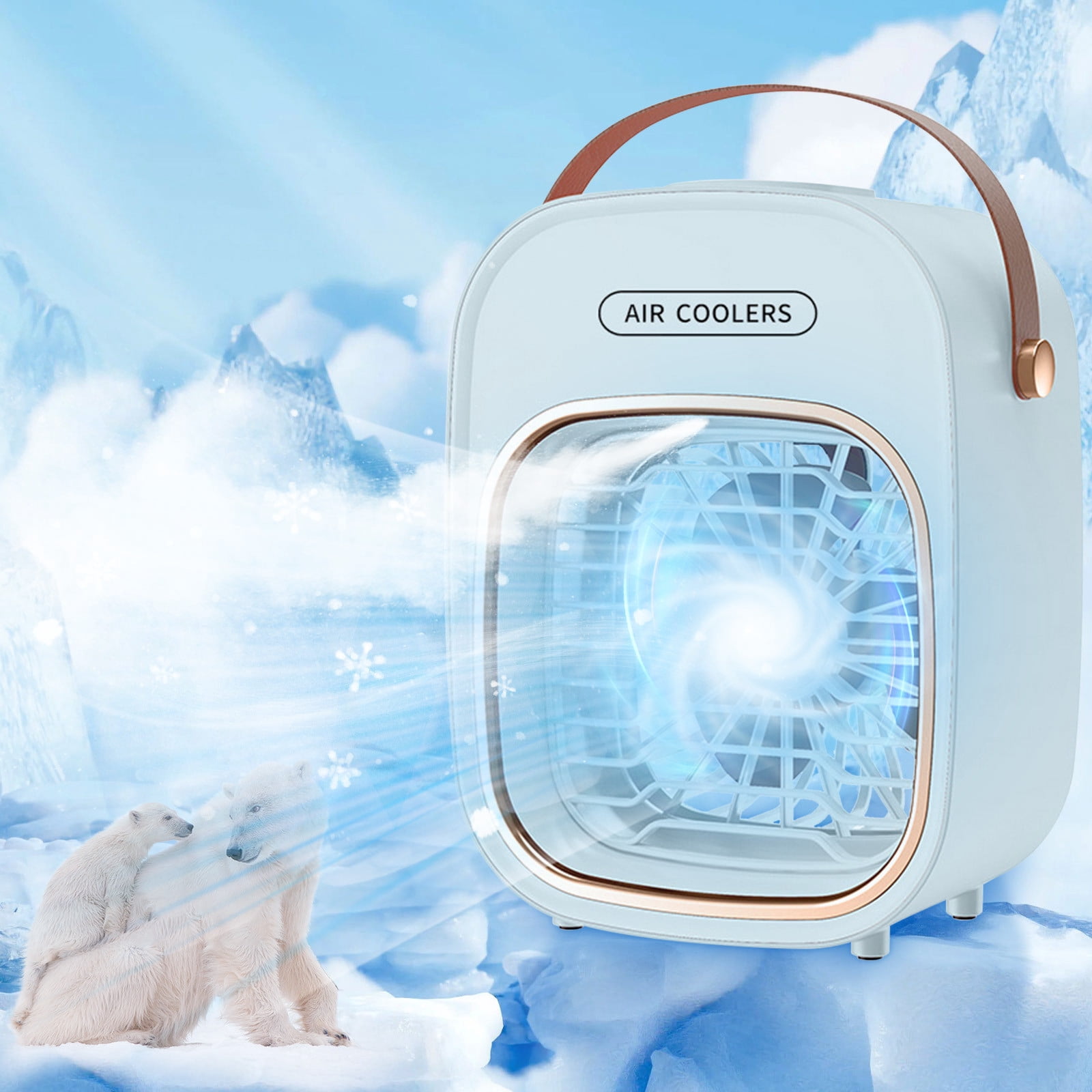 Portable Evaporative Air Cooler, 3-in-1 Mini Desktop Fan with Mist Humidifier for Home Office Bedroom