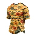 thumbnail image 3 of IAJDKMEK Men's Summer Graphic T-Shirt - Halloween Print Crewneck Tee for Men, Lightweight Breathable, Funny Casual Shirts for Daily & Costume Party,Yellow 3XL, 3 of 7