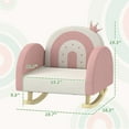 thumbnail image 5 of Qaba Kids Rocking Chair,Princess Crown Toddler Chair,Children'S Armchair Rocker with Rainbow Backrest for Bedroom,Playroom,Pink,Pink Wood Furniture Youth Kids Baby Furniture, 5 of 8