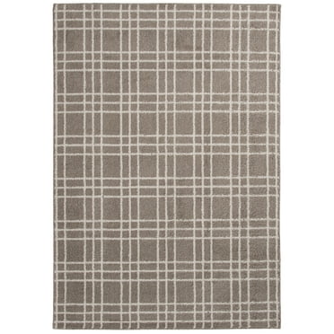 Mainstays Brown Tartan Grid Indoor Area Rug, 5'x7'