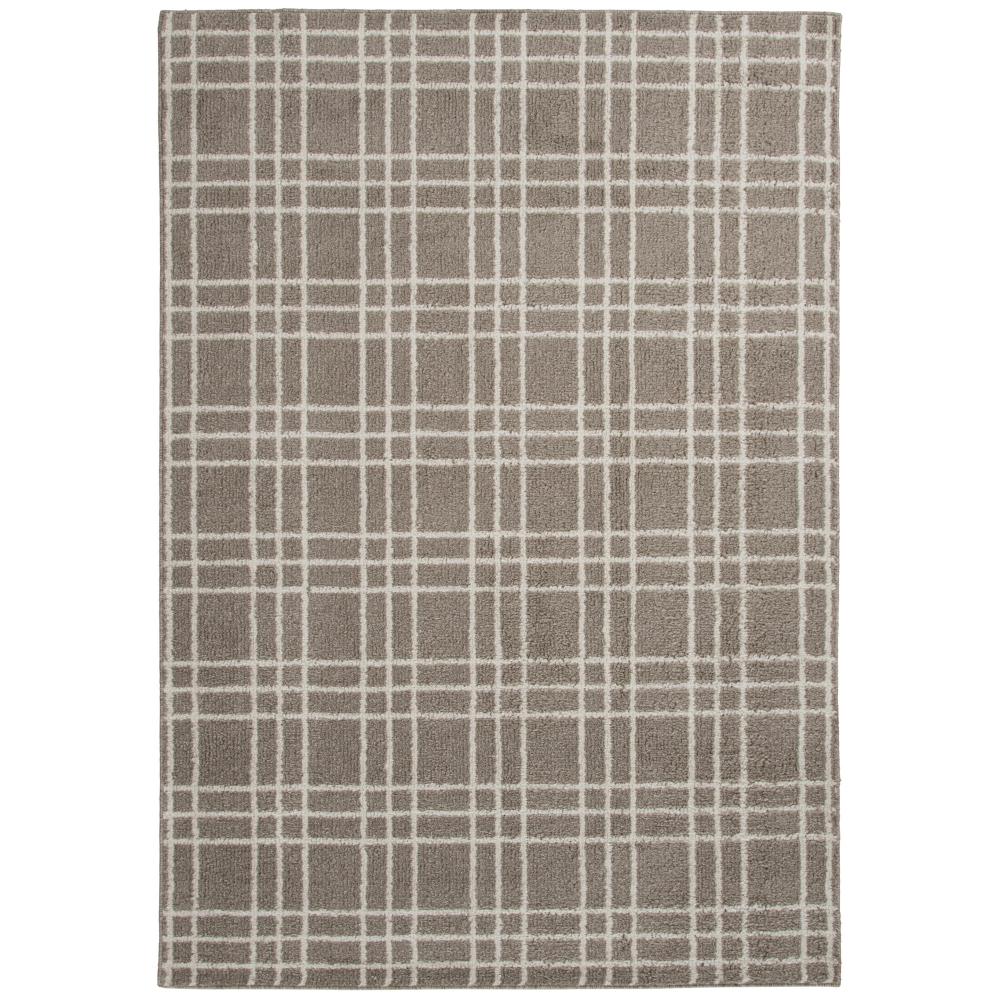 Mainstays Brown Tartan Grid Indoor Area Rug, 5 ft x 7 ft