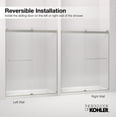 thumbnail image 3 of Kohler 707000-D3-BNK 55.5 in. H x 59.625 in. W Revel Sliding Bath Door with 0.25 in. Thick Frosted Glass - Anodized Brushed Nickel, 3 of 7