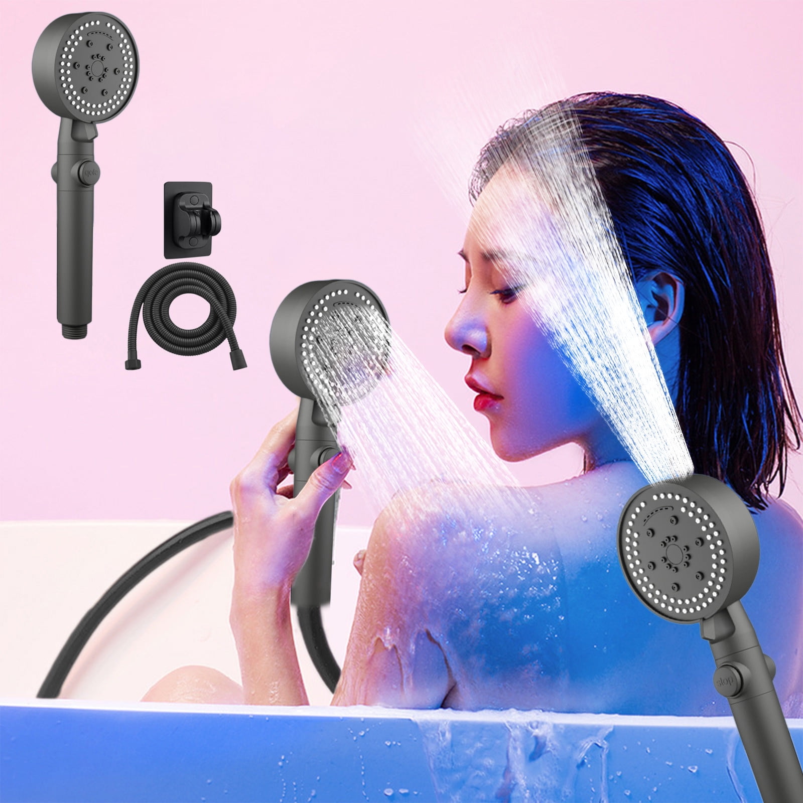 Fufafayo High Pressure Shower Head With Handheld, 8 Spray Modes Rain Showerhead For Full Body Coverage, 78 Inch Long Hose And Adjustable Holder For Bathroom Shower Upgrade