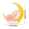 thumbnail image 2 of Gqtwoy Sleeping Baby Cake Topper Moon Baby Figurine Cake Topper Car Dashboard Ornaments DIY Crafts Mini Baby Figurine Baby Shower Birthday Party Decoration for Nursery Room, 2 of 3