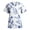 Blue, variant on Delconic Women’s Stretch Quick Dry V Neck Short Sleeve Printed Scrub Top with Pockets for Healthcare and Nursing Uniforms Beige L