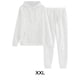 thumbnail image 3 of Sonducket El chándal con capucha de los deportes del poliéster para las mujeres cómodas y elegantes suda las sudaderas con capucha del conjuntos de ropa blanco+XXL, 3 of 6