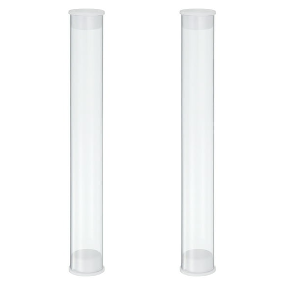 Uxcell Clear Rigid Tube Plastic Tubing with End Caps, 120mm Length, 15mmx16mm