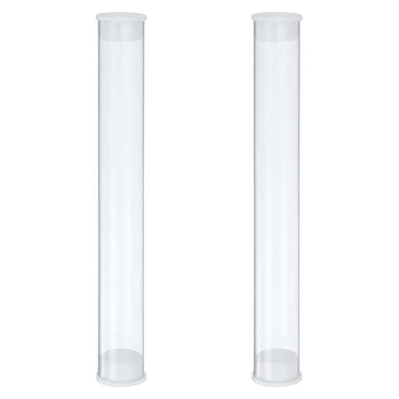 Uxcell Clear Rigid Tube Plastic Tubing with End Caps, 120mm Length, 15mmx16mm
