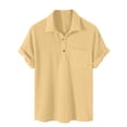 thumbnail image 2 of pstuiky camisetas de manga corta para hombre, Blusa informal de manga corta con cuello vuelto y color liso para hombre camisas casuales para hombre xxxl, 2 of 4