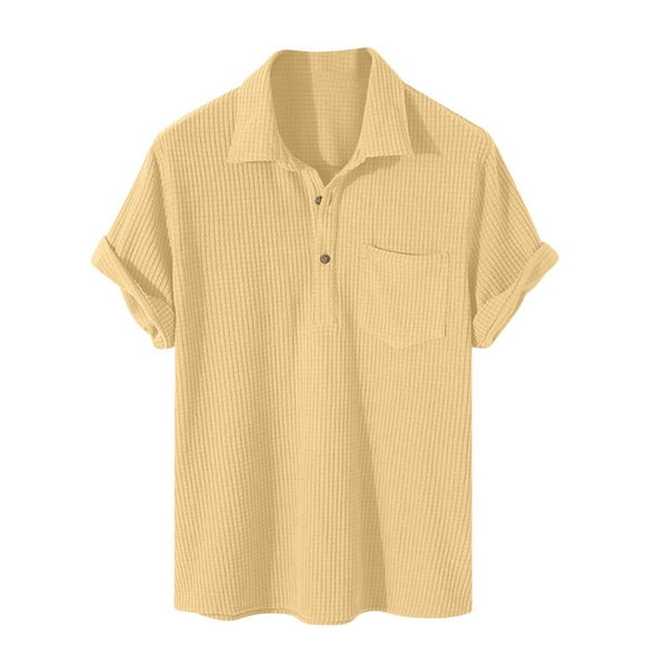 eilrgd Tshirt for Men, Beach Shirts for Men Mens Summer Shirts Casual Men Short Sleeve Shirt Light Mens Henley Shirt Polyester White Shirts for Men Solid Color Shirt
