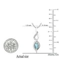 thumbnail image 3 of Dazzlingrock Collection 8X4mm Marquise Aquamarine & Round White Diamond Twist Infinity Pendant for Women with 18 Inch Silver Chain (0.05 ctw, Color I-J, Clarity I1-I2) in 18K White Gold, 3 of 4