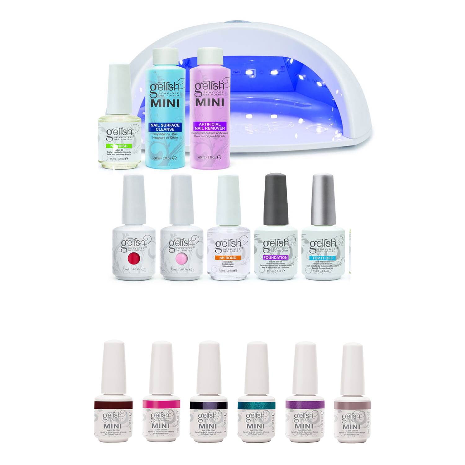 Gelish SoakOff Harmony Gel Nail Polish Pro Kit with Intergalactic Glam