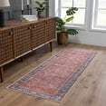 thumbnail image 5 of Hauteloom Georgia Bian Machine Washable Area Rug - Oriental Floral Style - Living Room Distressed Carpet - Pet Friendly - Brick Red, Burgundy, Dark Red, Terra Cotta - 6'7" x 9', 5 of 10