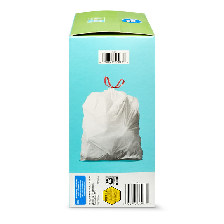 Basics Tall Kitchen Drawstring Trash Bags, 13 Gallon, 120 Count (Previously Solimo)