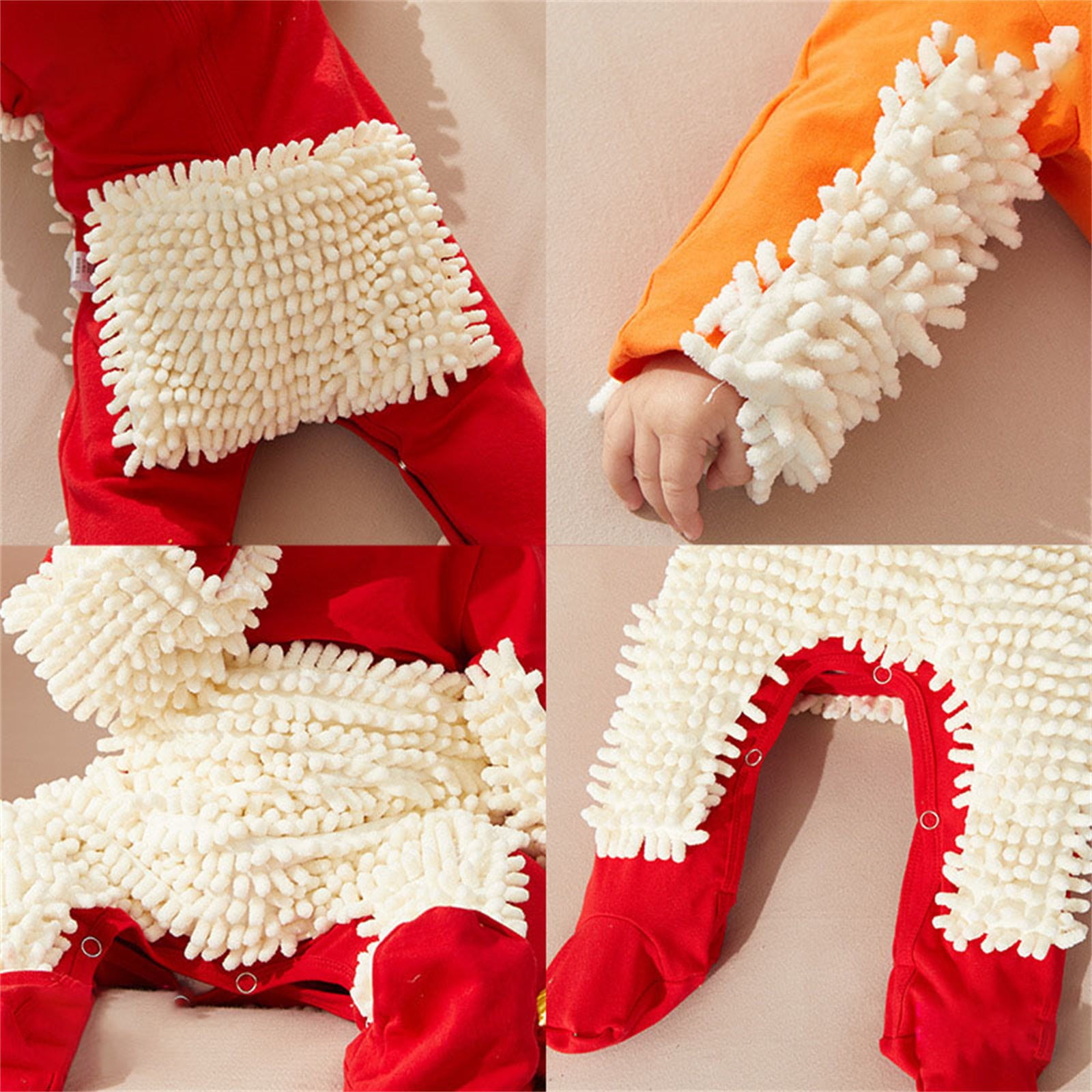 XYIJANI Clearance Baby Onesies Baby Girls Boys Long Sleeved Crawl Jumpsuit Newborn Bag Hand Bag Feet Soiled Mop Suit for 0 To 24 Years Baby Girl Clothes 3-6 Months (Red,85)