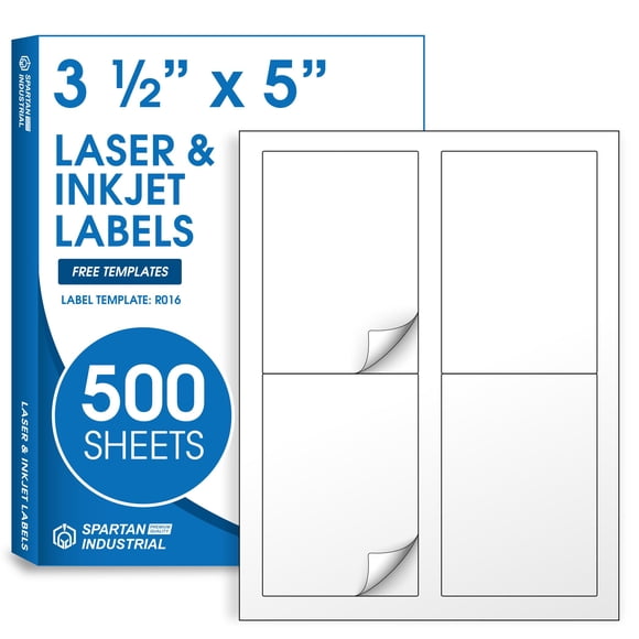 3 1/2" X 5" Matte White Printable Labels for Inkjet and Laser Printers - 500 Sheets, 2000 Custom Stickers for Shipping Labels, Address Stickers, Orga